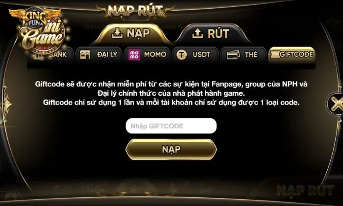 Nhập mã thưởng để nhận quà từ sân chơi 